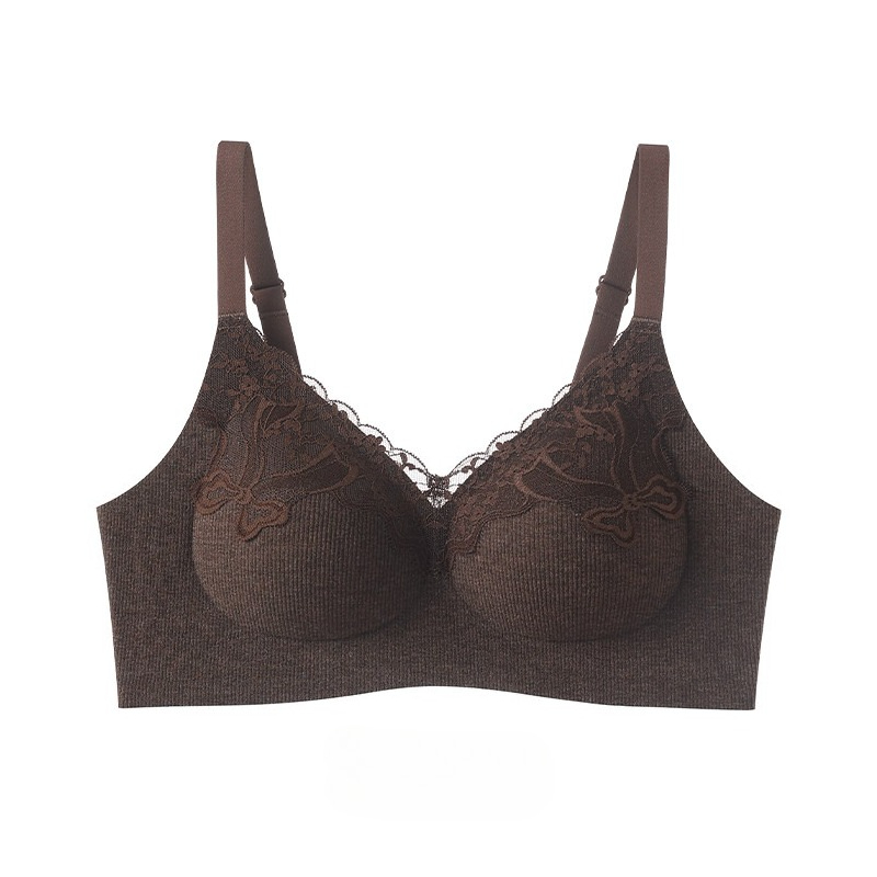 Lace Bralette Set - Sutiã de renda canelada, sem aros,